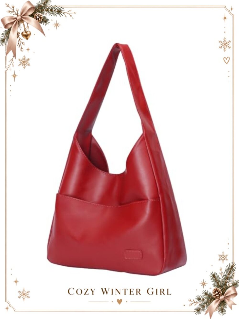 Vegan Leather Hobo Shoulder Bag Large Soft Tote for Women Everyday